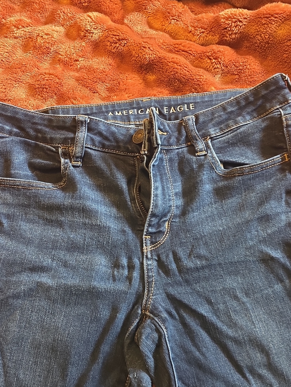 American Eagle Outfitters Women's High-Rise Dark Blue Jeans